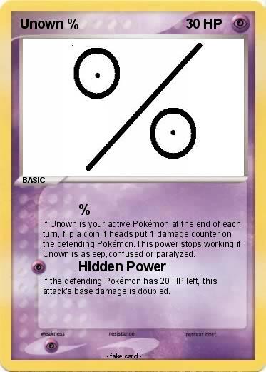 Pokemon Unown %