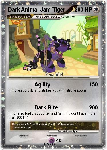 Pokemon Dark Animal Jam Tiger