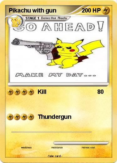 Pokemon Pikachu with gun