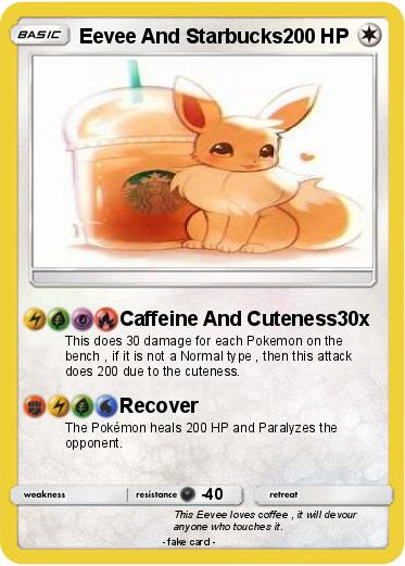 Pokemon Eevee And Starbucks