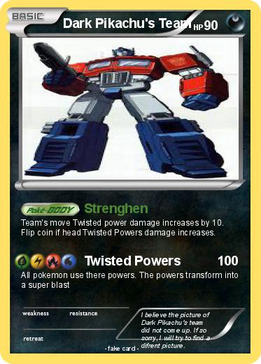 Pokemon Dark Pikachu's Team