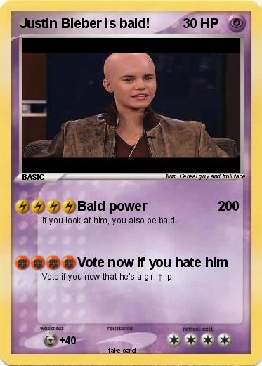 Pokemon Justin Bieber is bald!