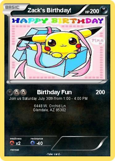 Pokemon Zack's Birthday!