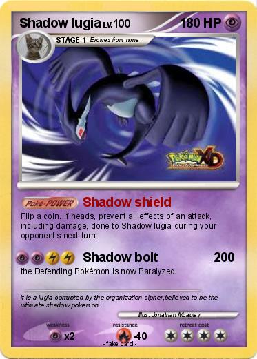 Pokemon Shadow lugia