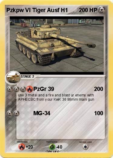 Pokemon Pzkpw VI Tiger Ausf H1