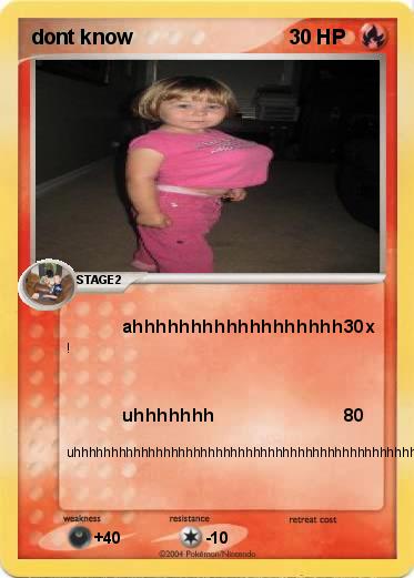 Pokemon dont know
