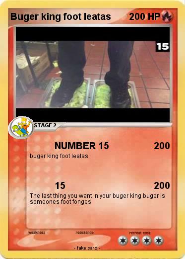 Pokemon Buger king foot leatas