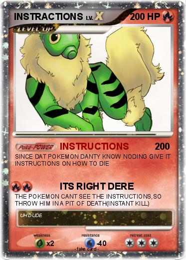 Pokemon INSTRACTIONS