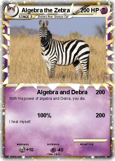 Pokemon Algebra the Zebra