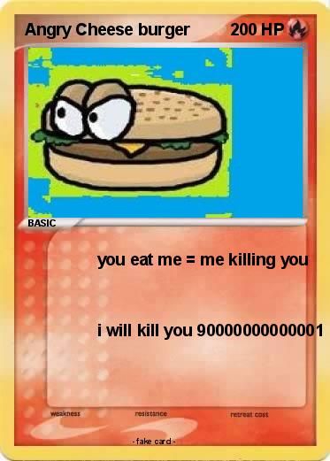Pokemon Angry Cheese burger