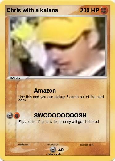 Pokemon Chris with a katana