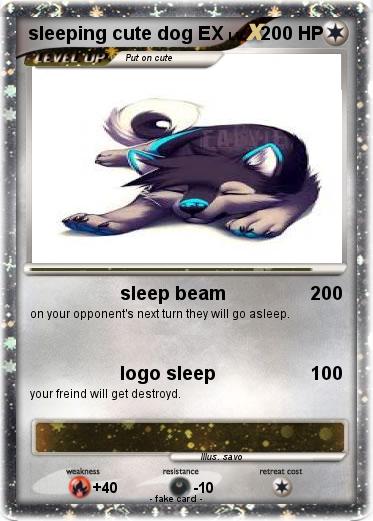 Pokemon sleeping cute dog EX