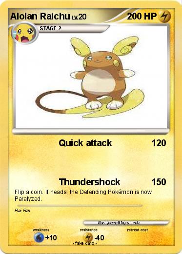 Pokemon Alolan Raichu