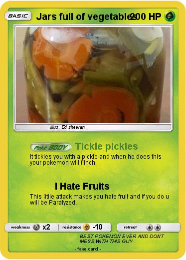 Pokemon Jars full of vegetables