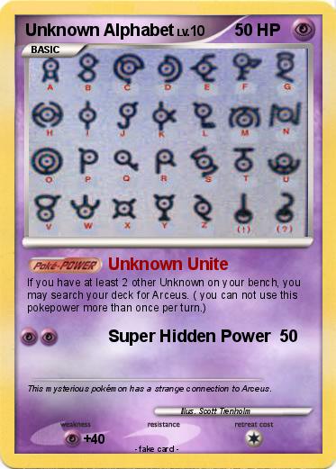 Pokemon Unknown Alphabet