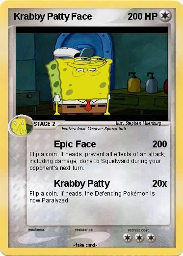 Pokemon Krabby Patty Face