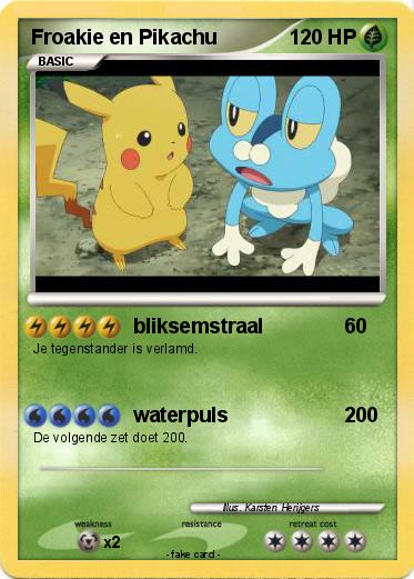 Pokemon Froakie en Pikachu