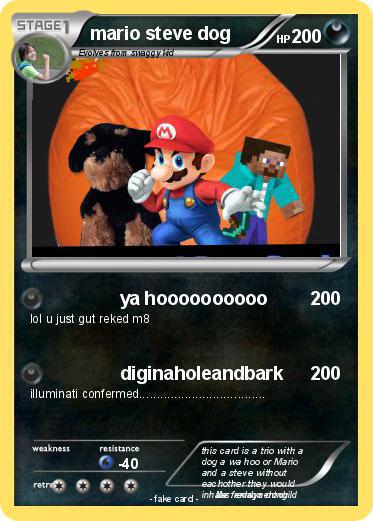 Pokemon mario steve dog
