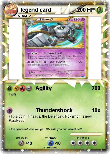 Pokemon legend card