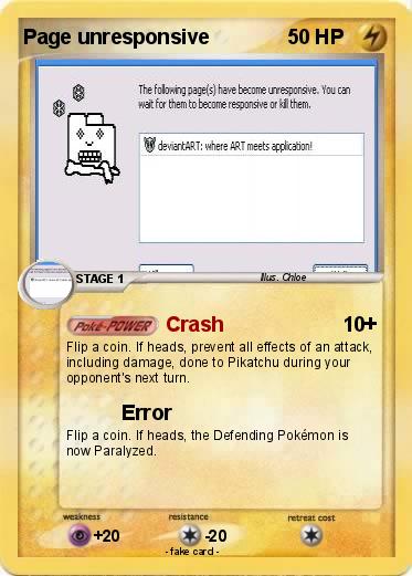Pokemon Page unresponsive