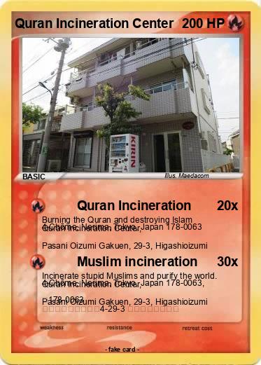 Pokemon Quran Incineration Center