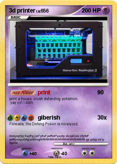 Pokemon 3d printer