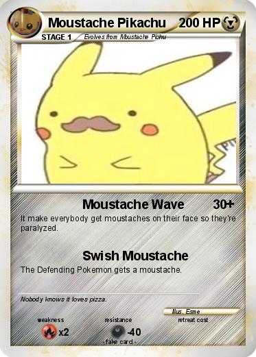 Pokemon Moustache Pikachu