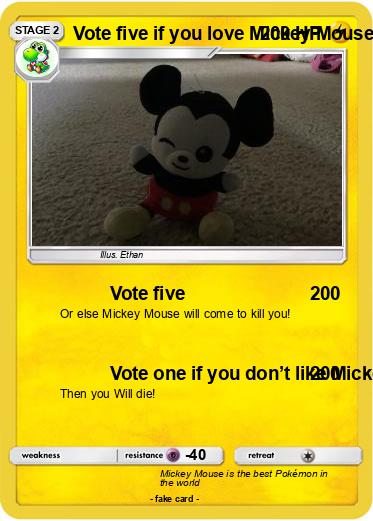 Pokemon Vote five if you love Mickey Mouse Pokemon Vote five if you love Mickey Mouse
