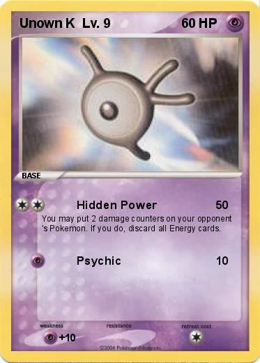 Pokemon Unown K  Lv. 9