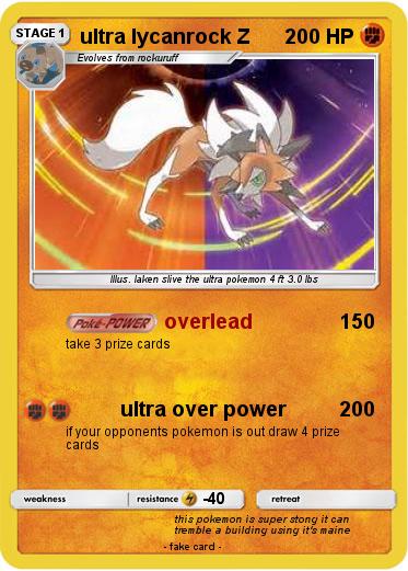 Pokemon ultra lycanrock Z