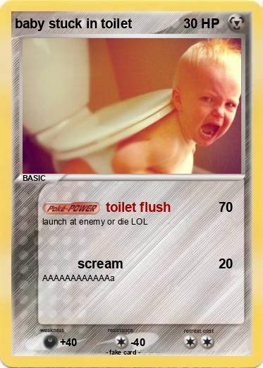 Pokemon baby stuck in toilet