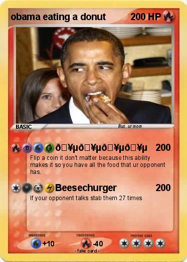Pokemon obama eating a donut