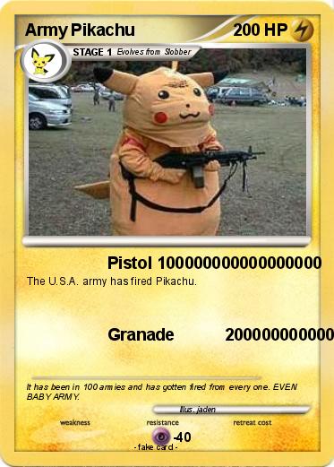 Pokemon Army Pikachu