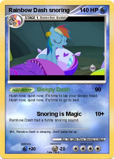 Pokemon Rainbow Dash snoring