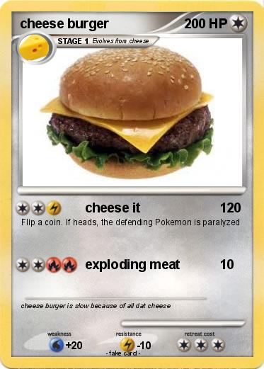 Pokemon cheese burger