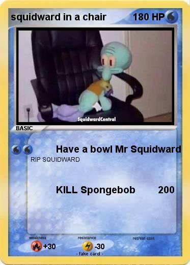 Pokemon squidward in a chair