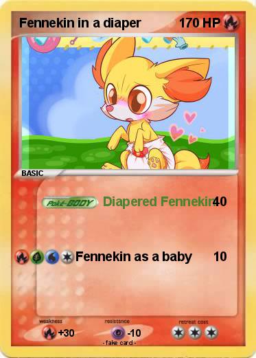 Pokemon Fennekin in a diaper