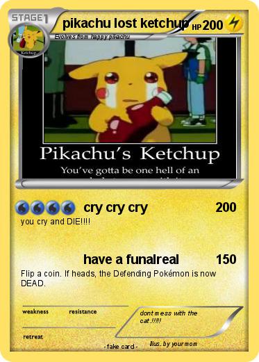 Pokemon pikachu lost ketchup