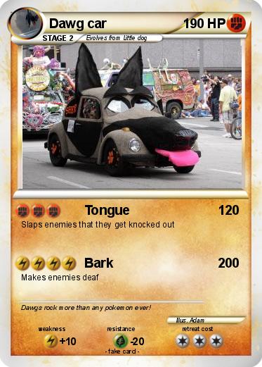 Pokemon Dawg car