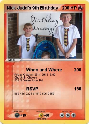 Pokemon Nick Judd's 9th Birthday