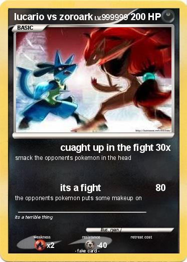Pokemon lucario vs zoroark