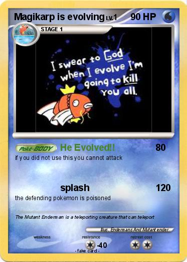 Pokemon Magikarp is evolving