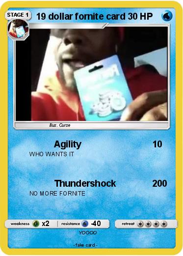 Pokemon 19 dollar fornite card