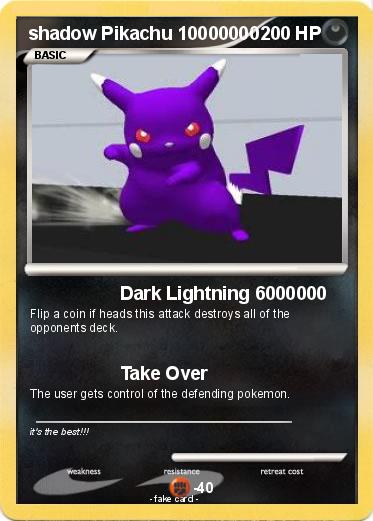 Pokemon shadow Pikachu 10000000