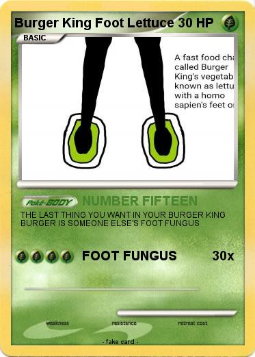 Pokemon Burger King Foot Lettuce