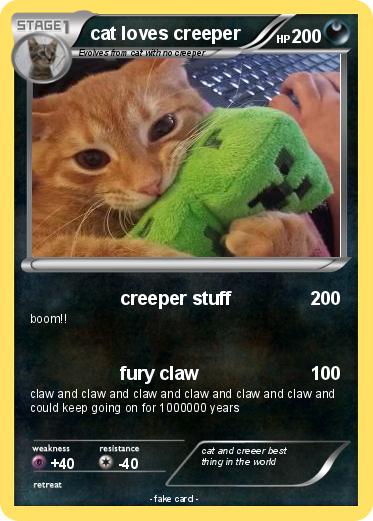 Pokemon cat loves creeper