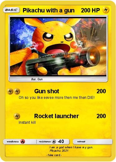 Pokemon Pikachu with a gun