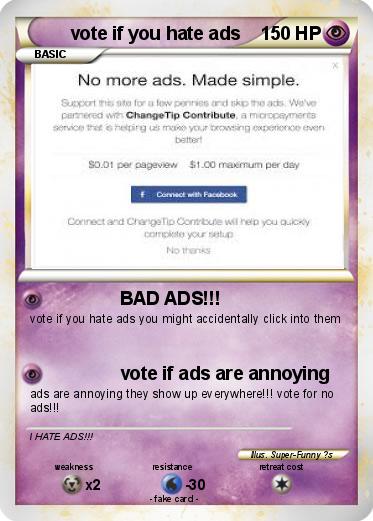 Pokemon vote if you hate ads