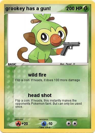 Pokemon grookey has a gun!