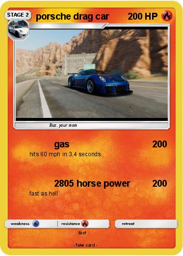 Pokemon porsche drag car